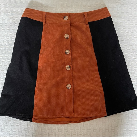 SHEIN Dresses & Skirts - Shein corduroy mini button up skirt